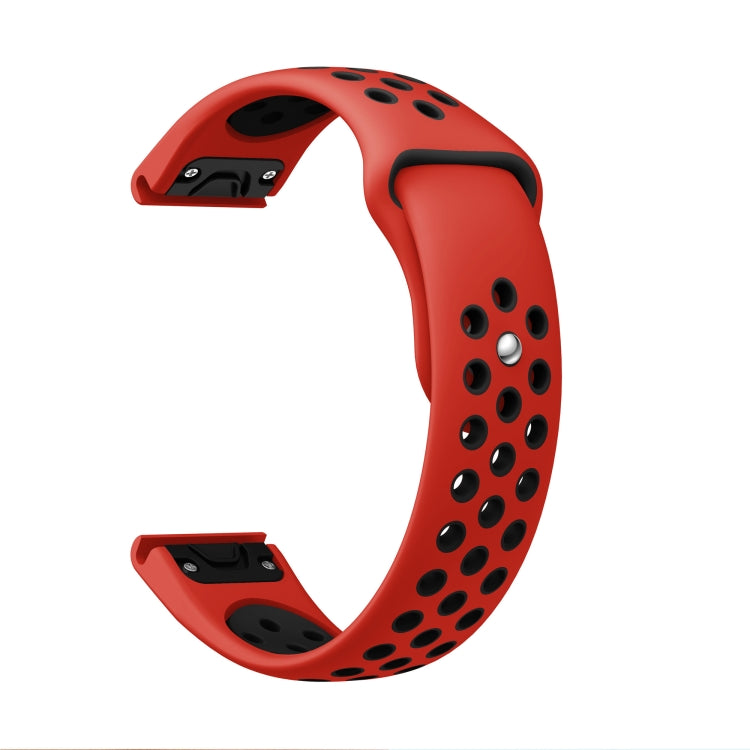 For Garmin Forerunner 965 22mm Sports Breathable Silicone Watch Band(Red+Black) -  by PMC TechLife | Online Shopping South Africa | PMC TechLife
