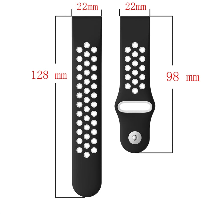 For Garmin Instinct Crossover 22mm Sports Breathable Silicone Watch Band(Black+White) -  by PMC Jewellery | Online Shopping South Africa | PMC Jewellery