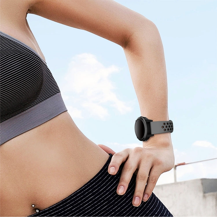For Garmin Forerunner 965 22mm Sports Breathable Silicone Watch Band(Black+White) -  by PMC TechLife | Online Shopping South Africa | PMC TechLife