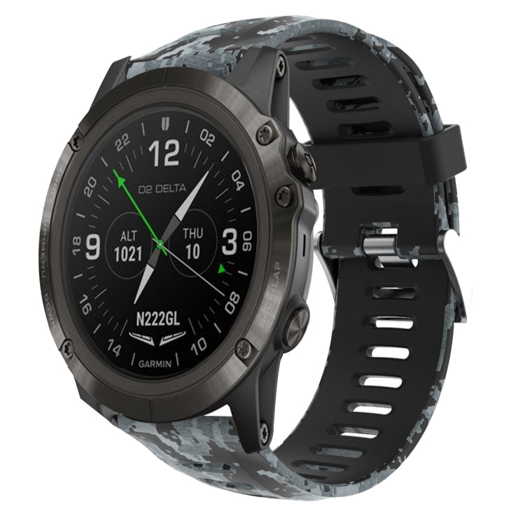 For Garmin D2 Delta PX 26mm Camouflage Printed Silicone Watch Band(Black+Digital  Camouflage) -  by PMC TechLife | Online Shopping South Africa | PMC TechLife