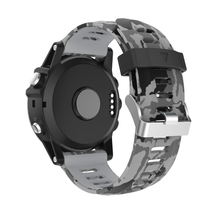 For Garmin Enduro 26mm Camouflage Printed Silicone Watch Band(Grey+Army Camouflage) -  by PMC TechLife | Online Shopping South Africa | PMC TechLife
