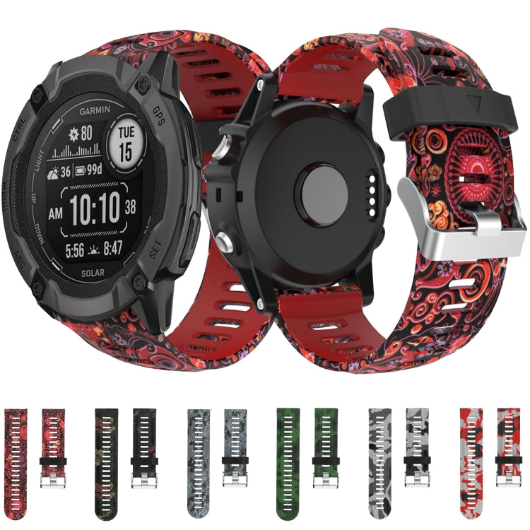 For Garmin Fenix 7X Solar 26mm Camouflage Printed Silicone Watch Band(Black+Digital  Camouflage) - Watch Bands by PMC Jewellery | Online Shopping South Africa | PMC Jewellery