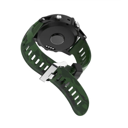 For Garmin Fenix 6X Pro 26mm Camouflage Printed Silicone Watch Band(Grey+Army Camouflage) -  by PMC Jewellery | Online Shopping South Africa | PMC Jewellery