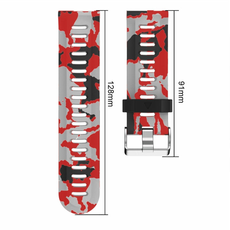 For Garmin Tactix 7 Pro 26mm Camouflage Printed Silicone Watch Band(Grey+Army Camouflage) -  by PMC Jewellery | Online Shopping South Africa | PMC Jewellery