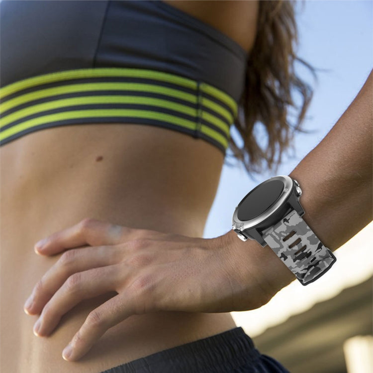 For Garmin Instinct 2X Solar 26mm Camouflage Printed Silicone Watch Band(Grey+Army Camouflage) -  by PMC TechLife | Online Shopping South Africa | PMC TechLife