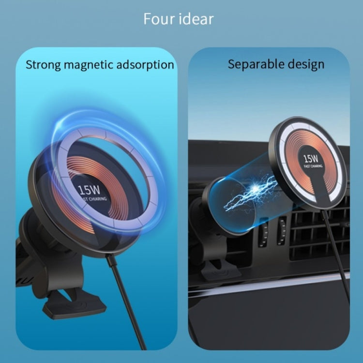 T09 2 in 1 Transparent Car Magnetic Wireless Charger 15W Fast Charging Stand - Car Charger by PMC TechLife | Online Shopping South Africa | PMC TechLife