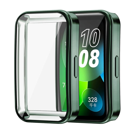 For Huawei Band 8 ENKAY Hat-Prince Full Coverage Electroplated Soft TPU Watch Case with Screen Protection(Dark Green) - Watch Cases by ENKAY | Online Shopping South Africa | PMC Jewellery