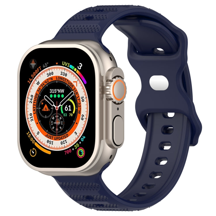 For Apple Watch Ultra 49mm Reverse Buckle Dot Texture Silicone Watch Band(Midnight Blue) - Watch Bands by PMC TechLife | Online Shopping South Africa | PMC TechLife