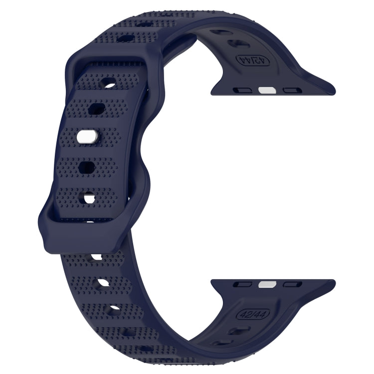 For Apple Watch Ultra 49mm Reverse Buckle Dot Texture Silicone Watch Band(Midnight Blue) - Watch Bands by PMC TechLife | Online Shopping South Africa | PMC TechLife