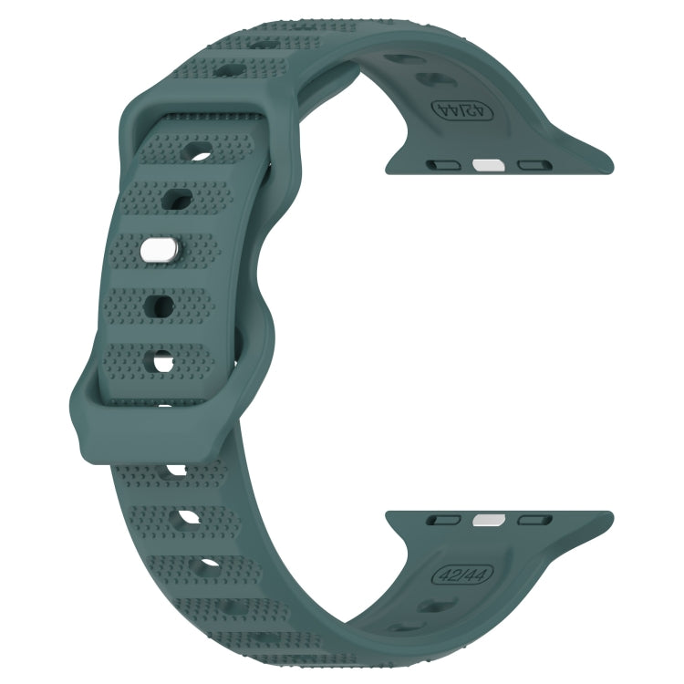 For Apple Watch 8 41mm Reverse Buckle Dot Texture Silicone Watch Band(Olive Green) - Watch Bands by PMC TechLife | Online Shopping South Africa | PMC TechLife