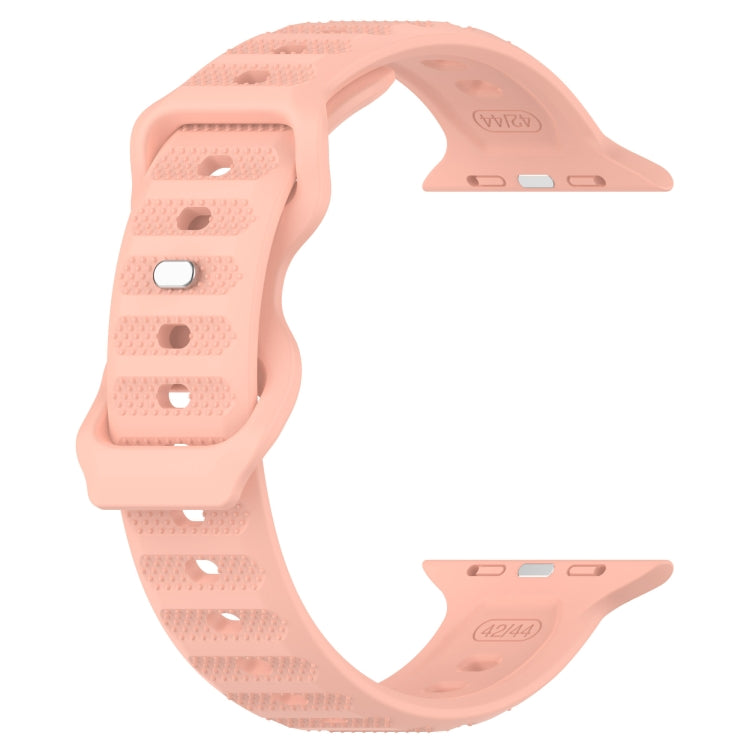 For Apple Watch 7 41mm Reverse Buckle Dot Texture Silicone Watch Band(Pink) - Watch Bands by PMC TechLife | Online Shopping South Africa | PMC TechLife