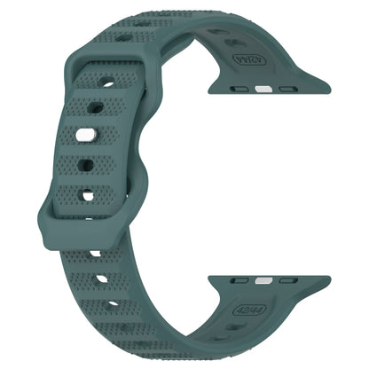 For Apple Watch 7 41mm Reverse Buckle Dot Texture Silicone Watch Band(Olive Green) - Watch Bands by PMC Jewellery | Online Shopping South Africa | PMC Jewellery