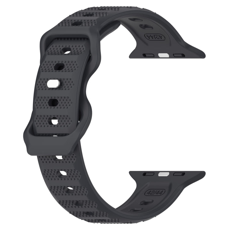 For Apple Watch 7 41mm Reverse Buckle Dot Texture Silicone Watch Band(Dark Gray) - Watch Bands by PMC TechLife | Online Shopping South Africa | PMC TechLife