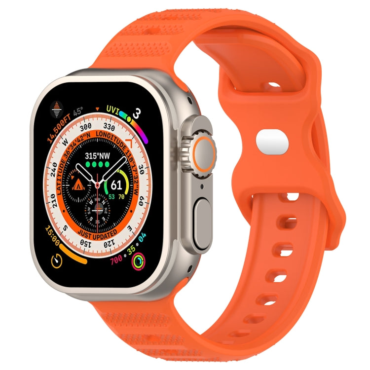 For Apple Watch SE 2022 44mm Reverse Buckle Dot Texture Silicone Watch Band(Orange) - Watch Bands by PMC TechLife | Online Shopping South Africa | PMC TechLife