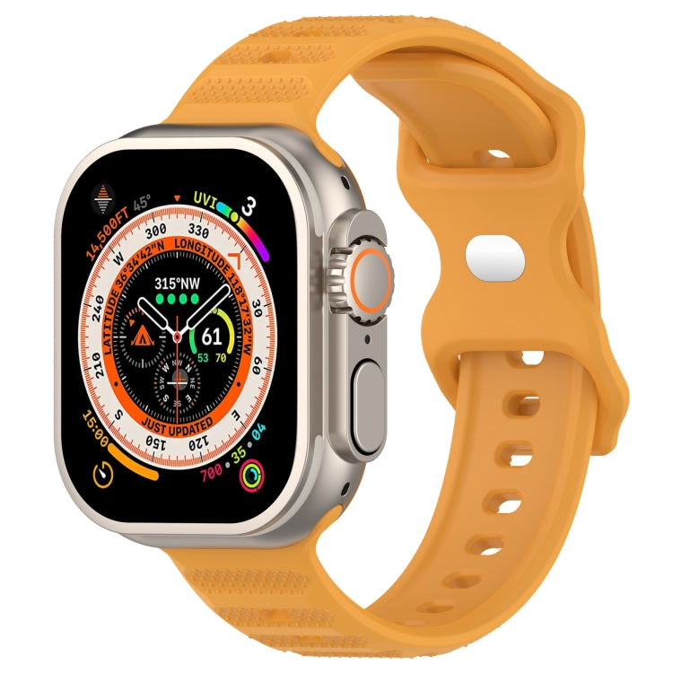For Apple Watch SE 2022 40mm Reverse Buckle Dot Texture Silicone Watch Band(Yellow) - Watch Bands by PMC TechLife | Online Shopping South Africa | PMC TechLife