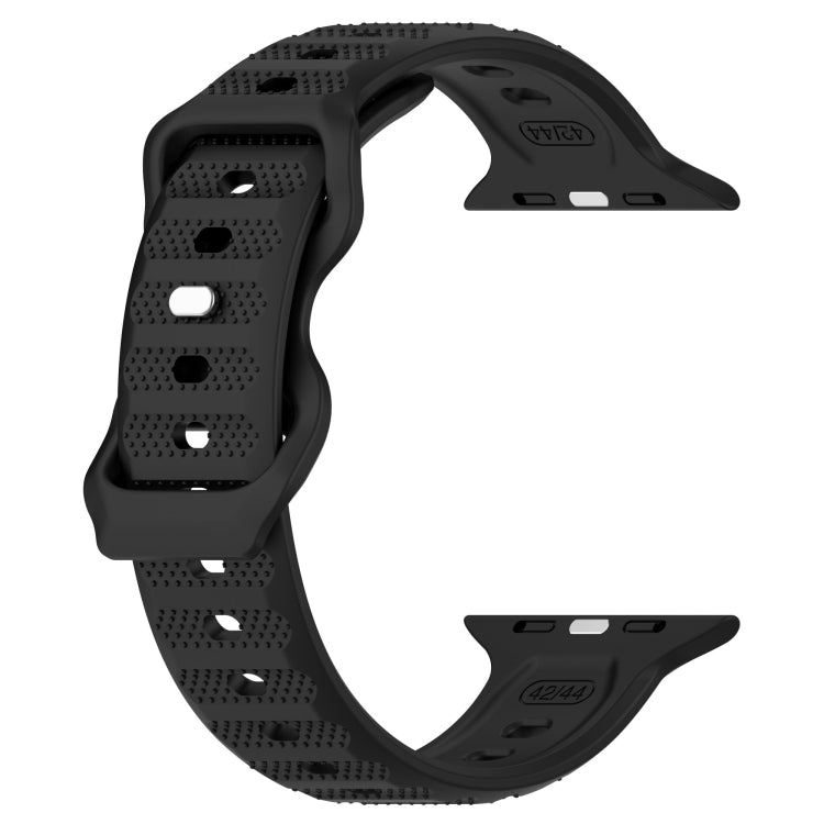 For Apple Watch SE 40mm Reverse Buckle Dot Texture Silicone Watch Band(Black) - Watch Bands by PMC TechLife | Online Shopping South Africa | PMC TechLife