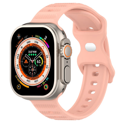 For Apple Watch 4 44mm Reverse Buckle Dot Texture Silicone Watch Band(Pink) - Watch Bands by PMC Jewellery | Online Shopping South Africa | PMC Jewellery