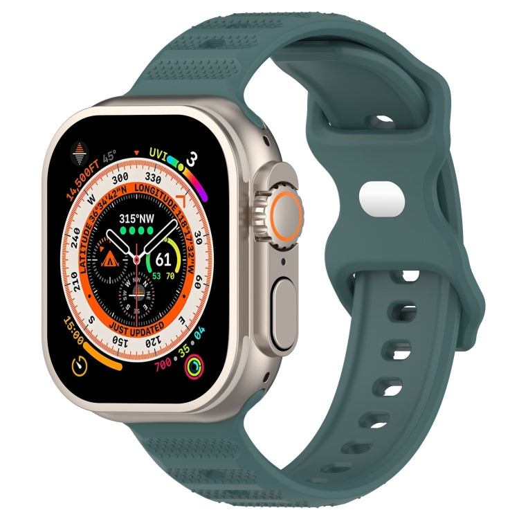 For Apple Watch 3 38mm Reverse Buckle Dot Texture Silicone Watch Band(Olive Green) - Watch Bands by PMC TechLife | Online Shopping South Africa | PMC TechLife