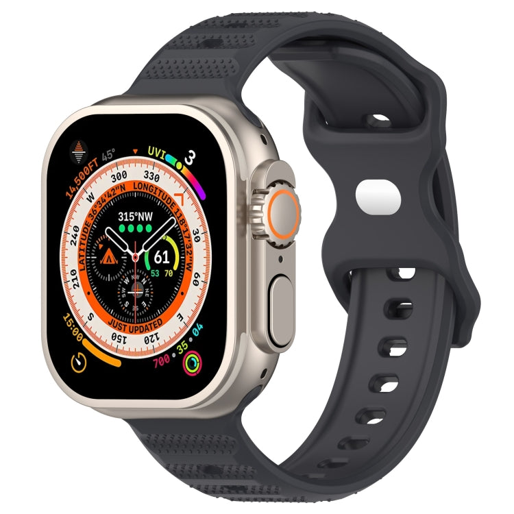 For Apple Watch 3 38mm Reverse Buckle Dot Texture Silicone Watch Band(Dark Gray) - Watch Bands by PMC TechLife | Online Shopping South Africa | PMC TechLife