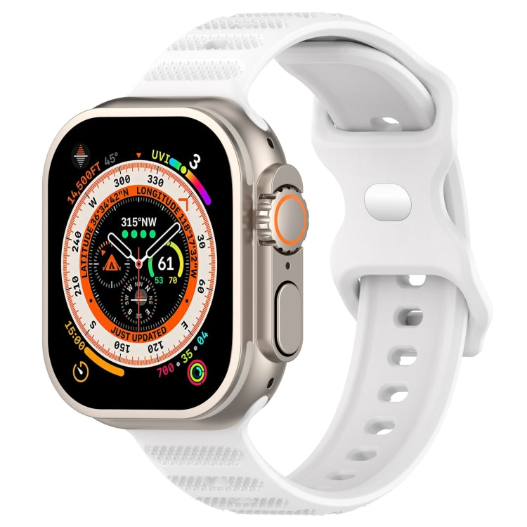 For Apple Watch 2 42mm Reverse Buckle Dot Texture Silicone Watch Band(White) - Watch Bands by PMC TechLife | Online Shopping South Africa | PMC TechLife