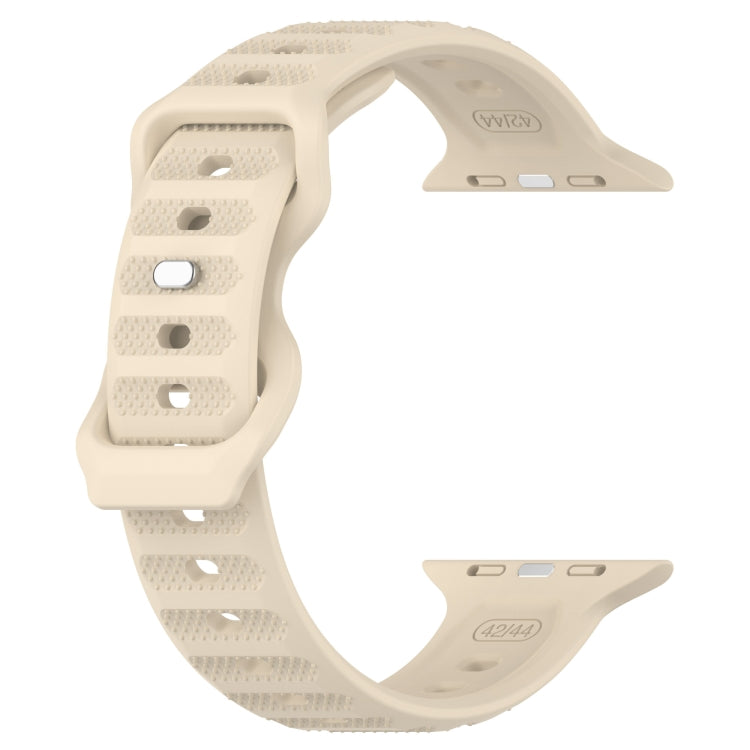 For Apple Watch 2 42mm Reverse Buckle Dot Texture Silicone Watch Band(Khaki) - Watch Bands by PMC TechLife | Online Shopping South Africa | PMC TechLife