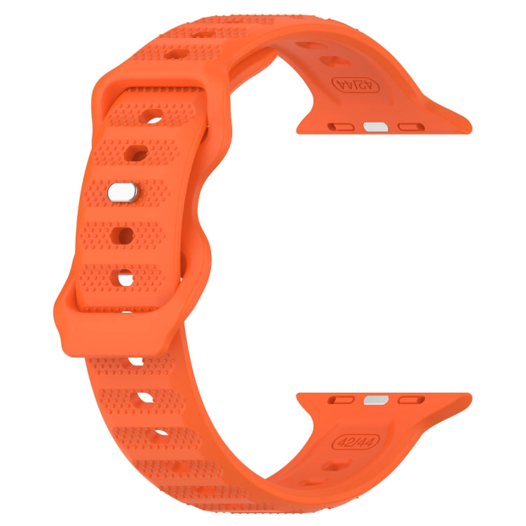 For Apple Watch 42mm Reverse Buckle Dot Texture Silicone Watch Band(Orange) - Watch Bands by PMC TechLife | Online Shopping South Africa | PMC TechLife