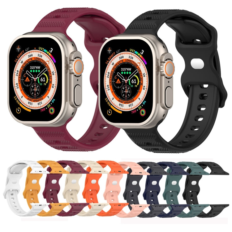 For Apple Watch SE 2022 44mm Reverse Buckle Dot Texture Silicone Watch Band(Black) - Watch Bands by PMC TechLife | Online Shopping South Africa | PMC TechLife