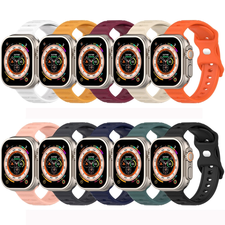 For Apple Watch 38mm Reverse Buckle Dot Texture Silicone Watch Band(Wine Red) - Watch Bands by PMC Jewellery | Online Shopping South Africa | PMC Jewellery