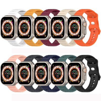 For Apple Watch 5 40mm Reverse Buckle Dot Texture Silicone Watch Band(Wine Red) - Watch Bands by PMC Jewellery | Online Shopping South Africa | PMC Jewellery