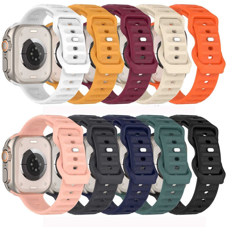 For Apple Watch SE 2022 44mm Reverse Buckle Dot Texture Silicone Watch Band(Orange) - Watch Bands by PMC TechLife | Online Shopping South Africa | PMC TechLife