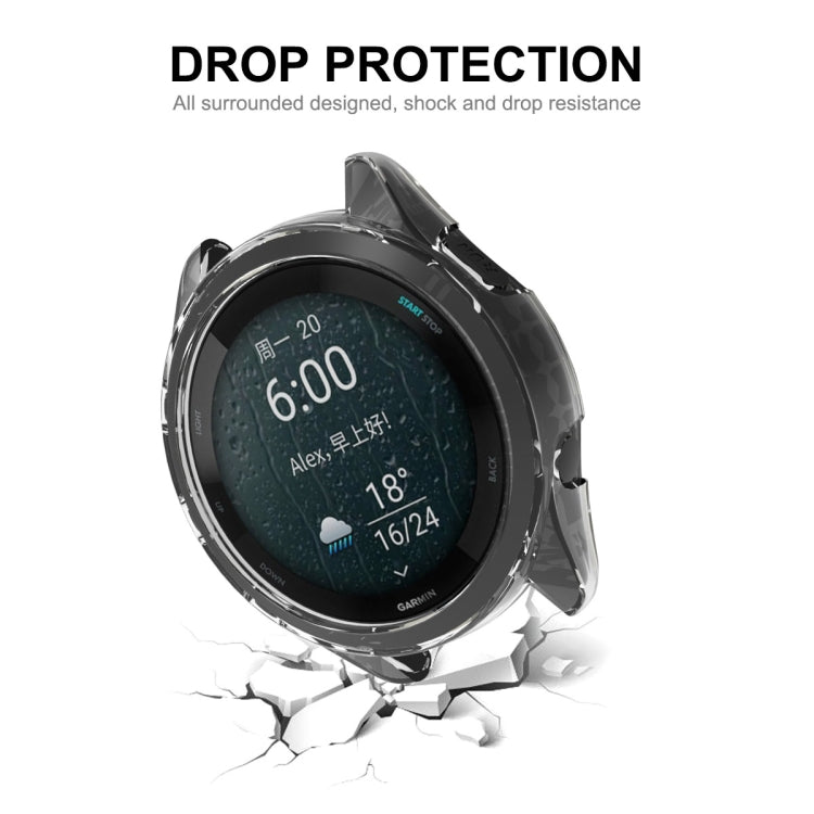 For Garmin Forerunner 965 ENKAY Hat-Prince Transparent TPU Frame Drop Protection Case(Transparent) - Watch Cases by ENKAY | Online Shopping South Africa | PMC TechLife | Buy Now Pay Later Mobicred