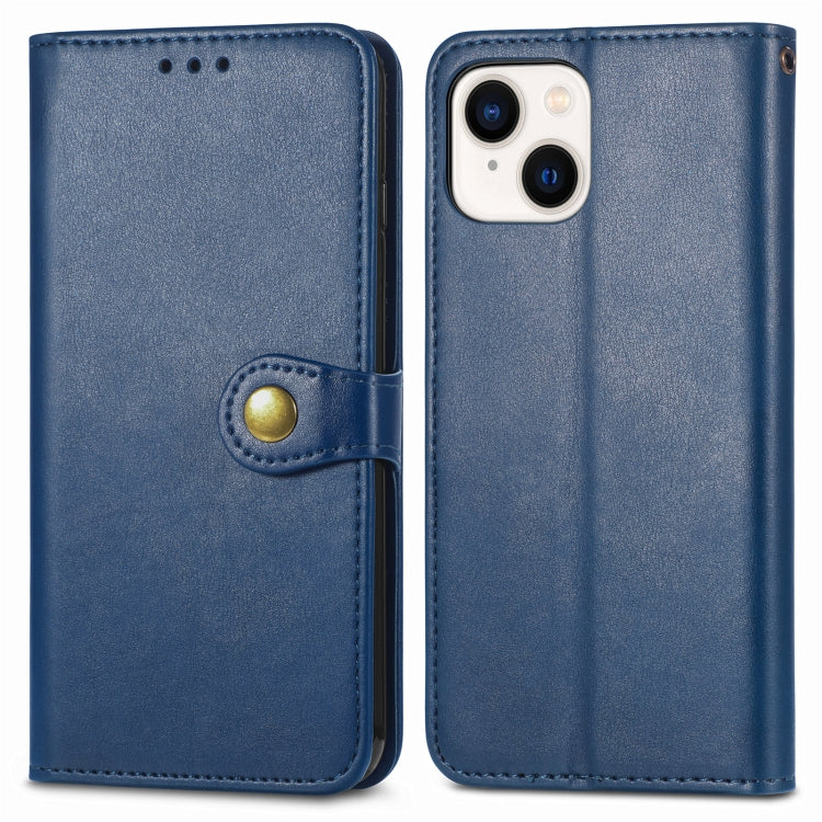 For  iPhone 15 Pro Retro Solid Color Buckle Leather Phone Case(Blue) - free shipping - PMC TechLife - Order now!