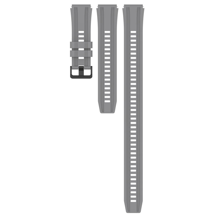 For Huawei Watch 3 Long & Short Sports Solid Color Silicone Watch Band Set(Grey) - Watch Bands by PMC TechLife | Online Shopping South Africa | PMC TechLife