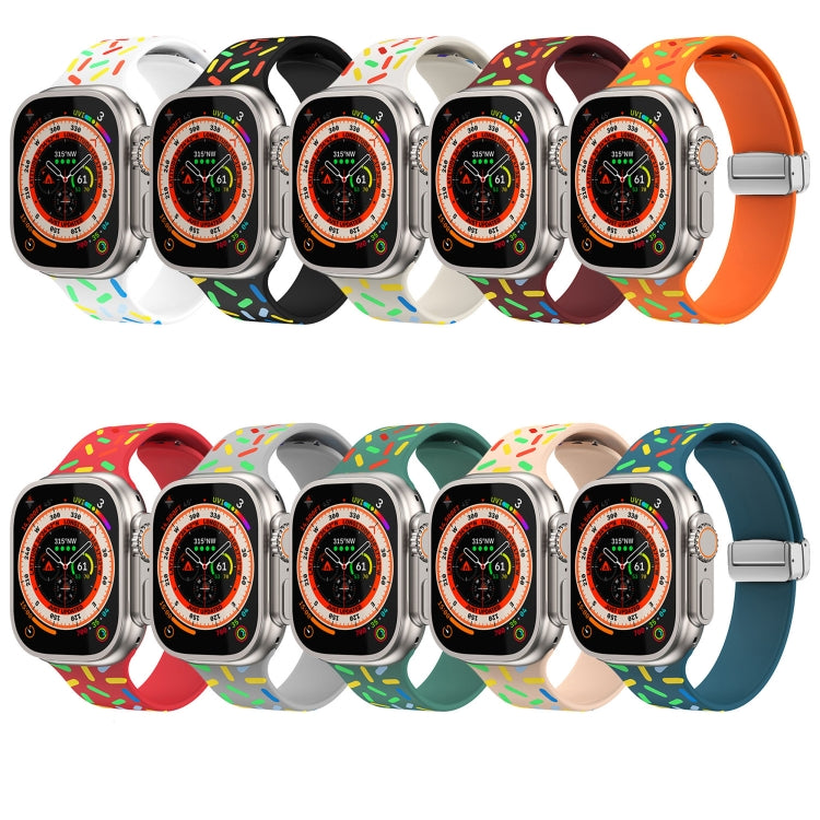 For Apple Watch 3 42mm Rainbow Dots Silicone Magnetic Buckle Watch Band(Blue) - Watch Bands by PMC TechLife | Online Shopping South Africa | PMC TechLife