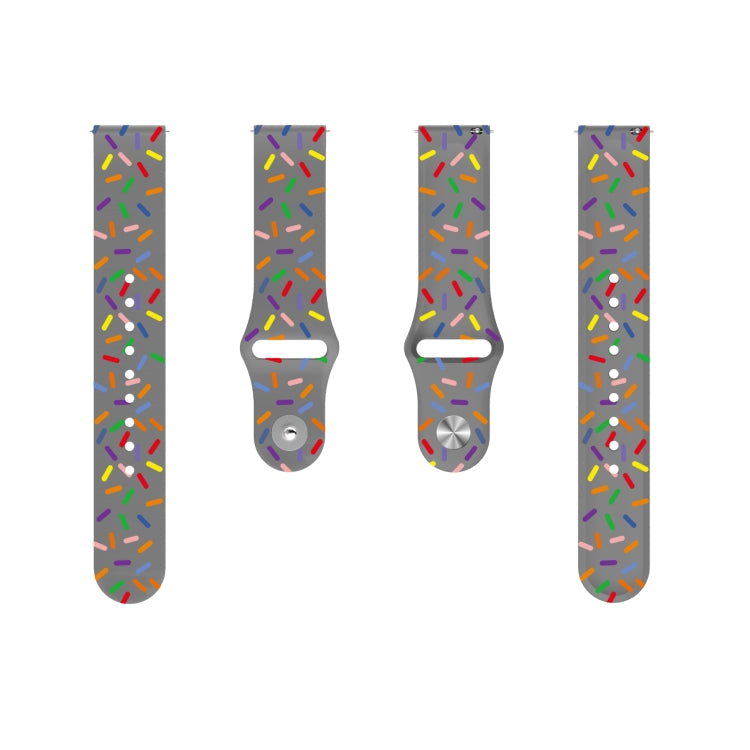 For Samsung Galaxy Watch 5 40 / 44mm Sports Rainbow Dots Silicone Buckle Watch Band(Gray) - Watch Bands by PMC Jewellery | Online Shopping South Africa | PMC Jewellery