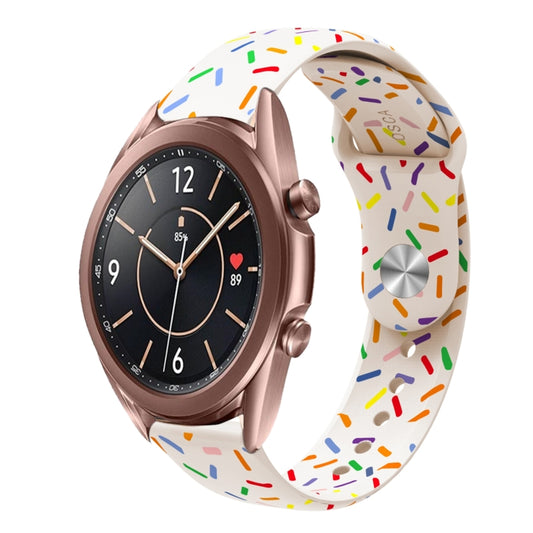 For Samsung Galaxy Watch 4 Classic 42mm / 46mm Sports Rainbow Dots Silicone Buckle Watch Band(Starlight Color) - Watch Bands by PMC Jewellery | Online Shopping South Africa | PMC Jewellery