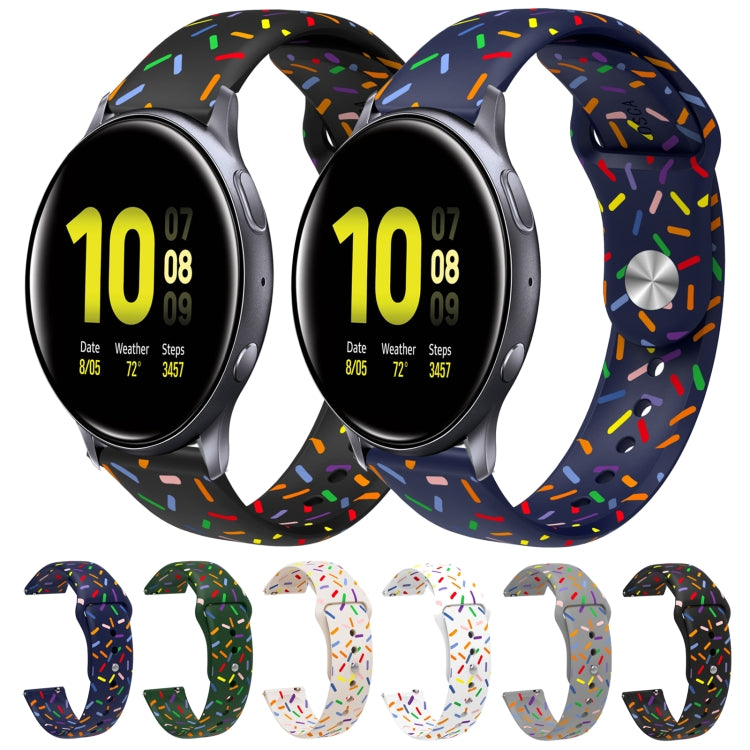 For Samsung Galaxy Watch 4 40mm / 44mm Sports Rainbow Dots Silicone Buckle Watch Band(Black) - Watch Bands by PMC Jewellery | Online Shopping South Africa | PMC Jewellery