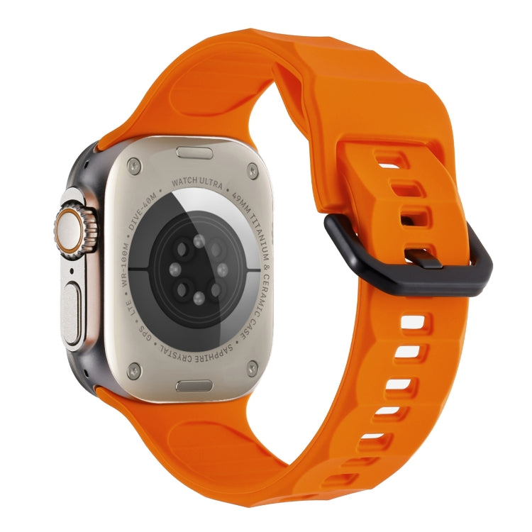 For Apple Watch 2 42mm Ripple Silicone Sports Watch Band(Orange) - Watch Bands by PMC Jewellery | Online Shopping South Africa | PMC Jewellery