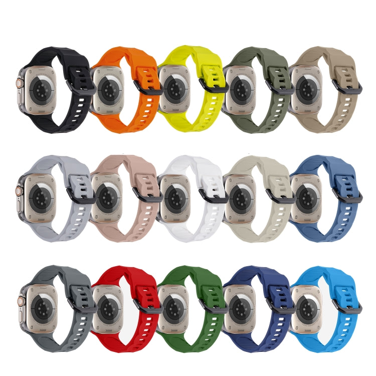 For Apple Watch 8 45mm Ripple Silicone Sports Watch Band(Starlight) - Watch Bands by PMC TechLife | Online Shopping South Africa | PMC TechLife