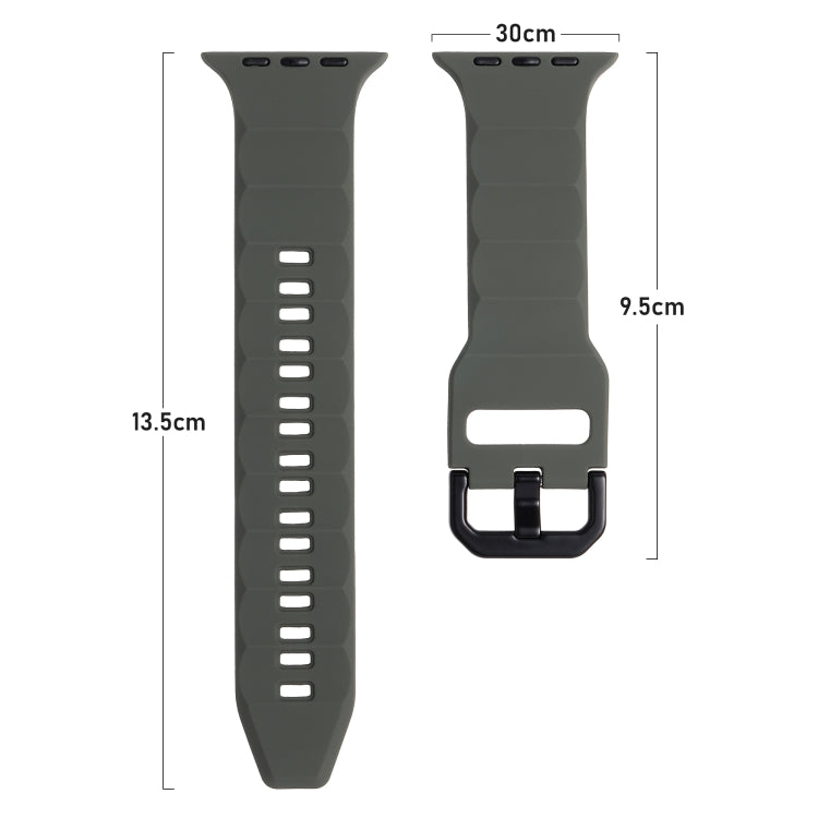 For Apple Watch 2 42mm Ripple Silicone Sports Watch Band(Black) - Watch Bands by PMC TechLife | Online Shopping South Africa | PMC TechLife