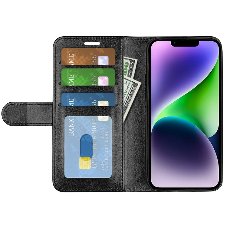 For iPhone 15 Plus R64 Texture Horizontal Flip Leather Phone Case(Black) - free shipping - PMC TechLife - Order now!