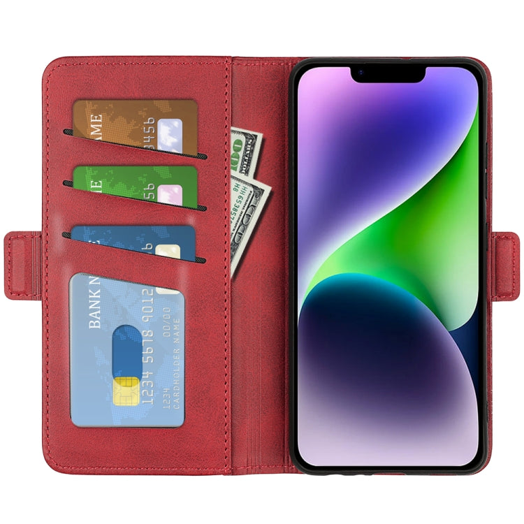 For iPhone 15 Dual-side Magnetic Buckle Horizontal Flip Leather Phone Case(Red) - free shipping - PMC TechLife - Order now!