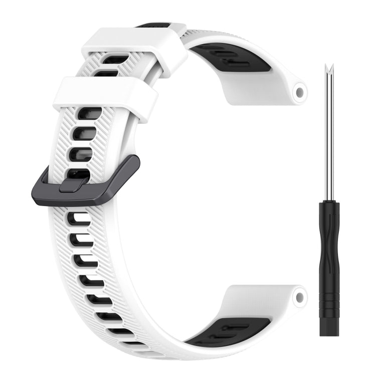 For Garmin Forerunner 955 Sports Two-Color Silicone Watch Band(White+Black) - Watch Bands by PMC TechLife | Online Shopping South Africa | PMC TechLife