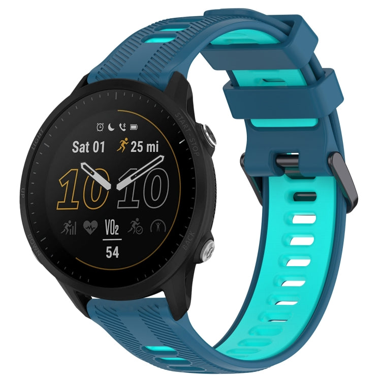 For Garmin Forerunner 955 Sports Two-Color Silicone Watch Band(Blue+Teal) - Watch Bands by PMC TechLife | Online Shopping South Africa | PMC TechLife