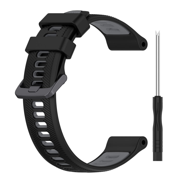 For Garmin Forerunner 935 Sports Two-Color Silicone Watch Band(Black+Grey) - Watch Bands by PMC TechLife | Online Shopping South Africa | PMC TechLife
