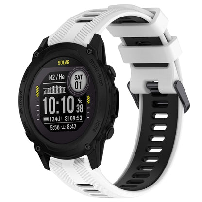 For Garmin Descent G1 Sports Two-Color Silicone Watch Band(White+Black) - Watch Bands by PMC Jewellery | Online Shopping South Africa | PMC Jewellery