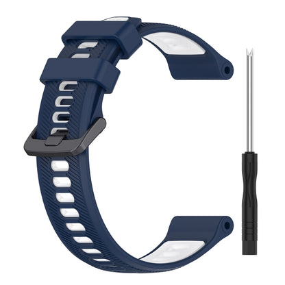 For Garmin Instinct 2 Sports Two-Color Silicone Watch Band(Midnight Blue+White) - Watch Bands by PMC Jewellery | Online Shopping South Africa | PMC Jewellery