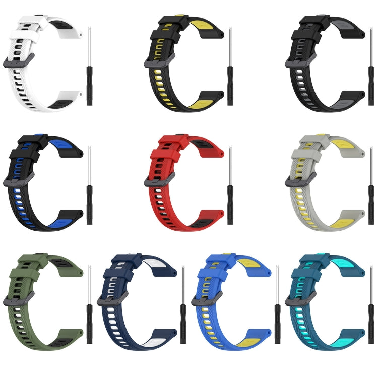 For Garmin Instinct Crossover Sports Two-Color Silicone Watch Band(White+Black) - Watch Bands by PMC TechLife | Online Shopping South Africa | PMC TechLife