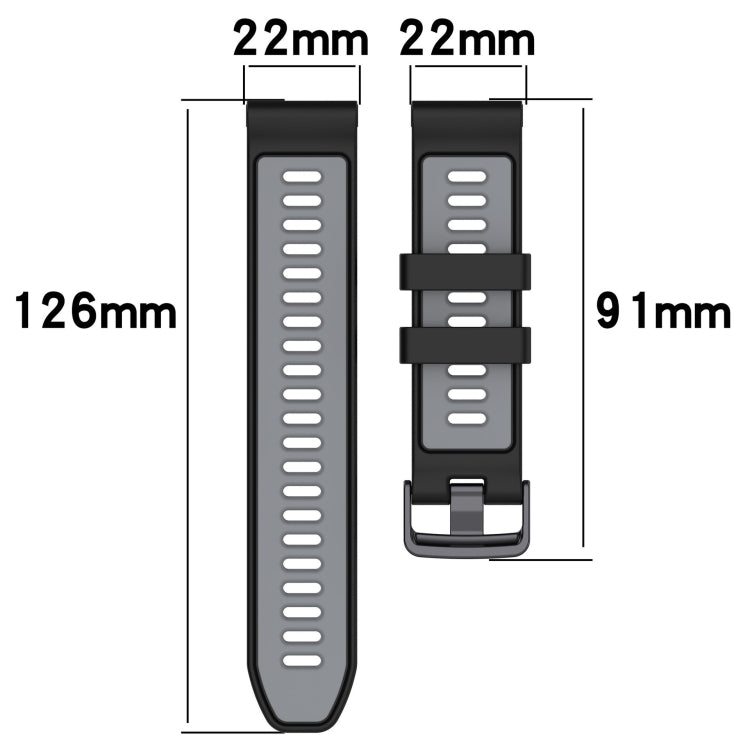 For Garmin Instinct Crossover Sports Two-Color Silicone Watch Band(Black+Grey) - Watch Bands by PMC Jewellery | Online Shopping South Africa | PMC Jewellery