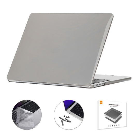 For MacBook Air 15.3 A2941 ENKAY EU Version 3 in 1 Crystal Protective Case with TPU Keyboard Film & Anti-dust Plugs(Grey) - MacBook Air Cases by ENKAY | Online Shopping South Africa | PMC Jewellery